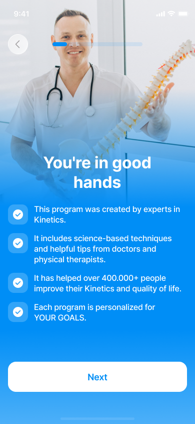 Personalized health assessment screen